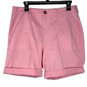 New Style&Co Size 10 Pink Roll Tab Hem Bermuda Shorts